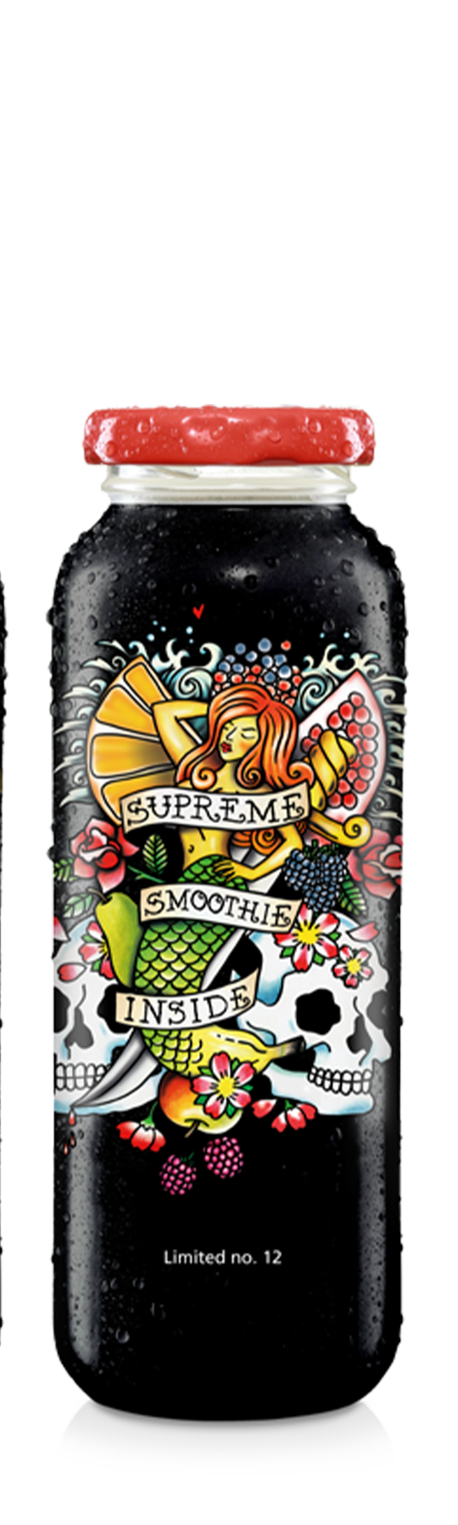 true fruits - limited edition no. 12 Einzelne Smoothieflasche der limited edition no. 12 auf weißem Hintergrund