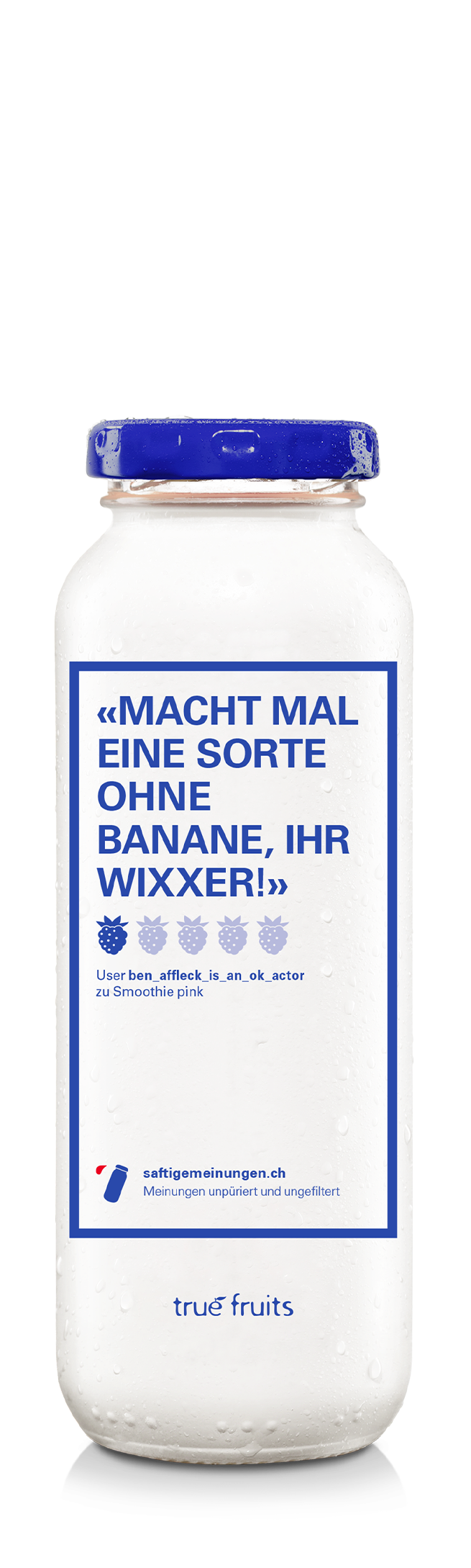 true fruits - limited edition no. 7 Einzelne Smoothieflasche der limited edition no. 7 auf weißem Hintergrund