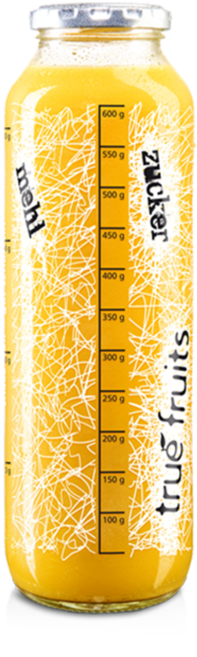 true fruits - limited edition no. 5 Einzelne Smoothieflasche der limited edition no. 5 auf weißem Hintergrund