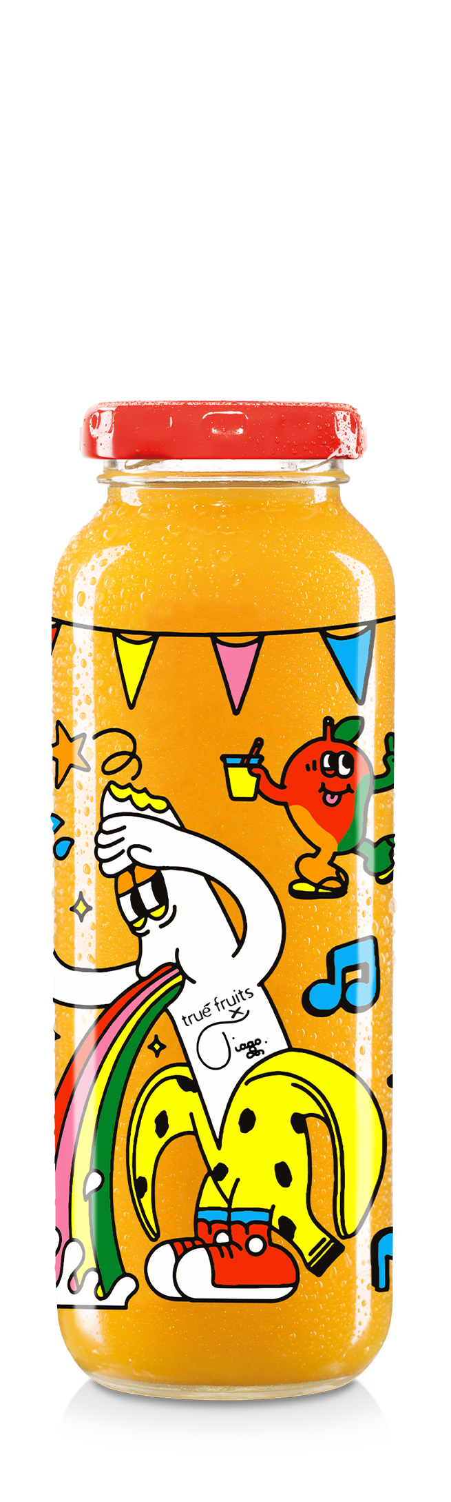 true fruits - limited edition no. 28 Einzelne Smoothieflasche der limited edition no. 28 auf weißem Hintergrund