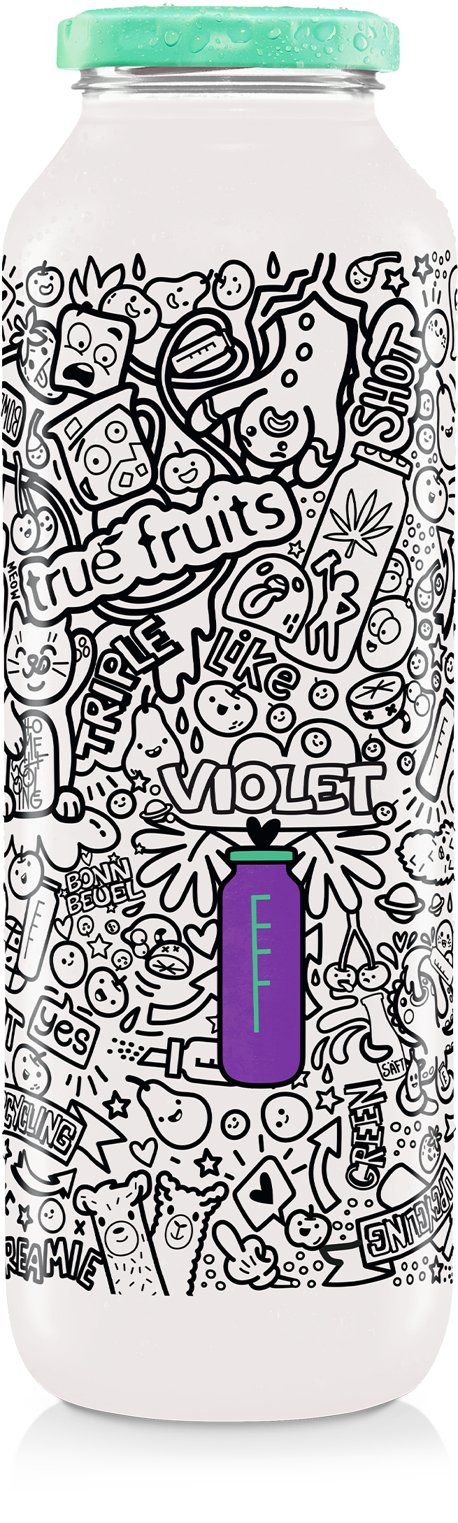 true fruits - limited edition no. 24 Einzelne Smoothieflasche der limited edition no. 24 auf weißem Hintergrund