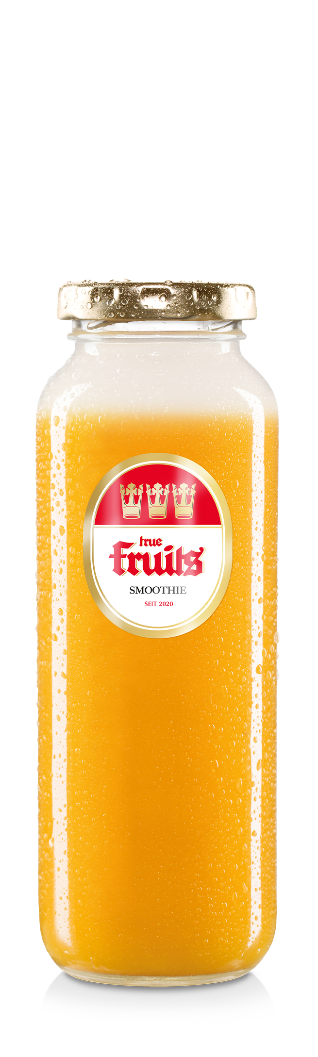 true fruits - limited edition no. 14 Einzelne Smoothieflasche der limited edition no. 14 auf weißem Hintergrund